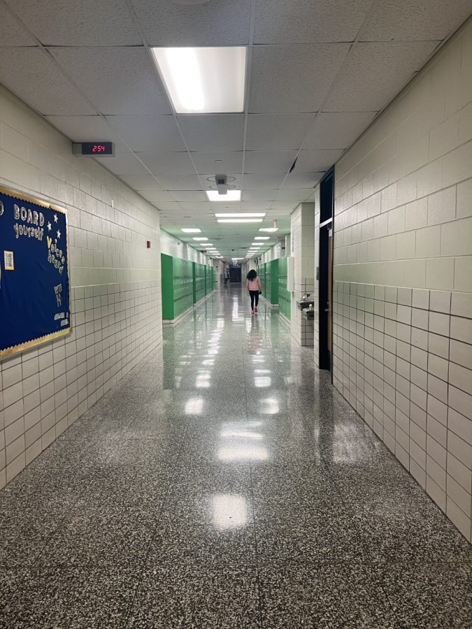 The+halls+of+HC+are+mostly+empty+after+staff+and+students+leave+for+the+day.+