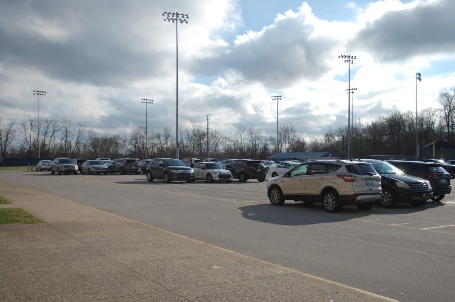 HCs senior parking lot during the school day.