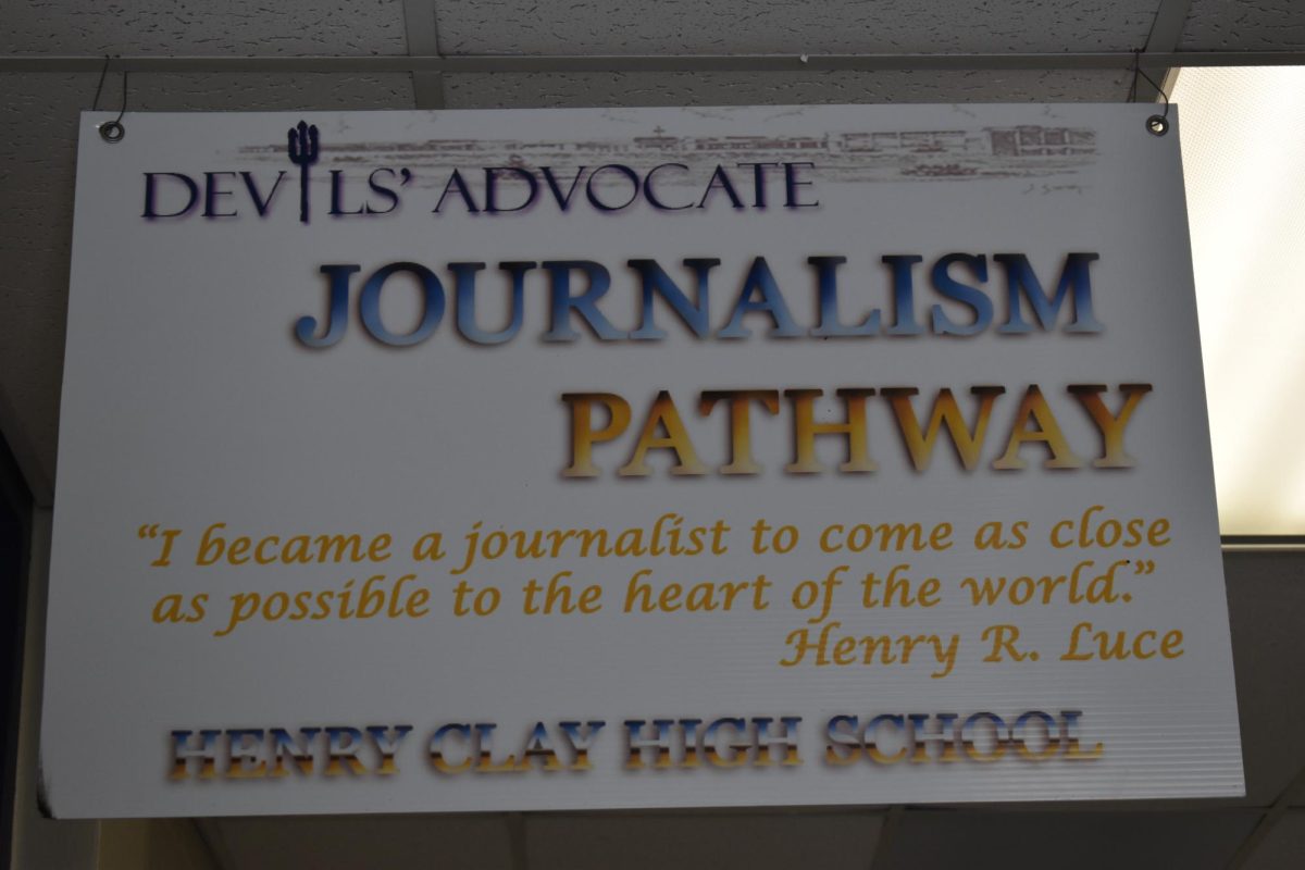 Sign found outside of room 42: home of the Devils Advocate.