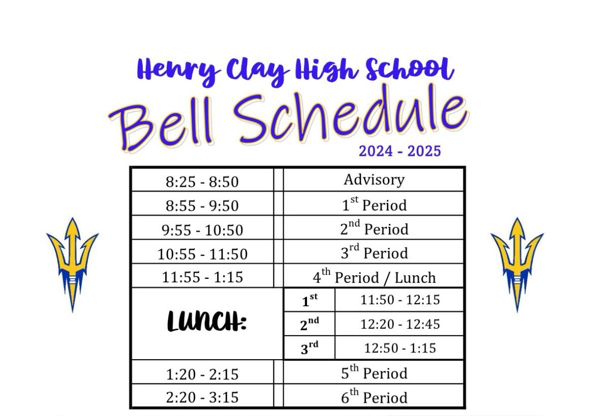 The bell schedule has been updated to reflect the changes made for the remainder of the 2024-2025 school year.