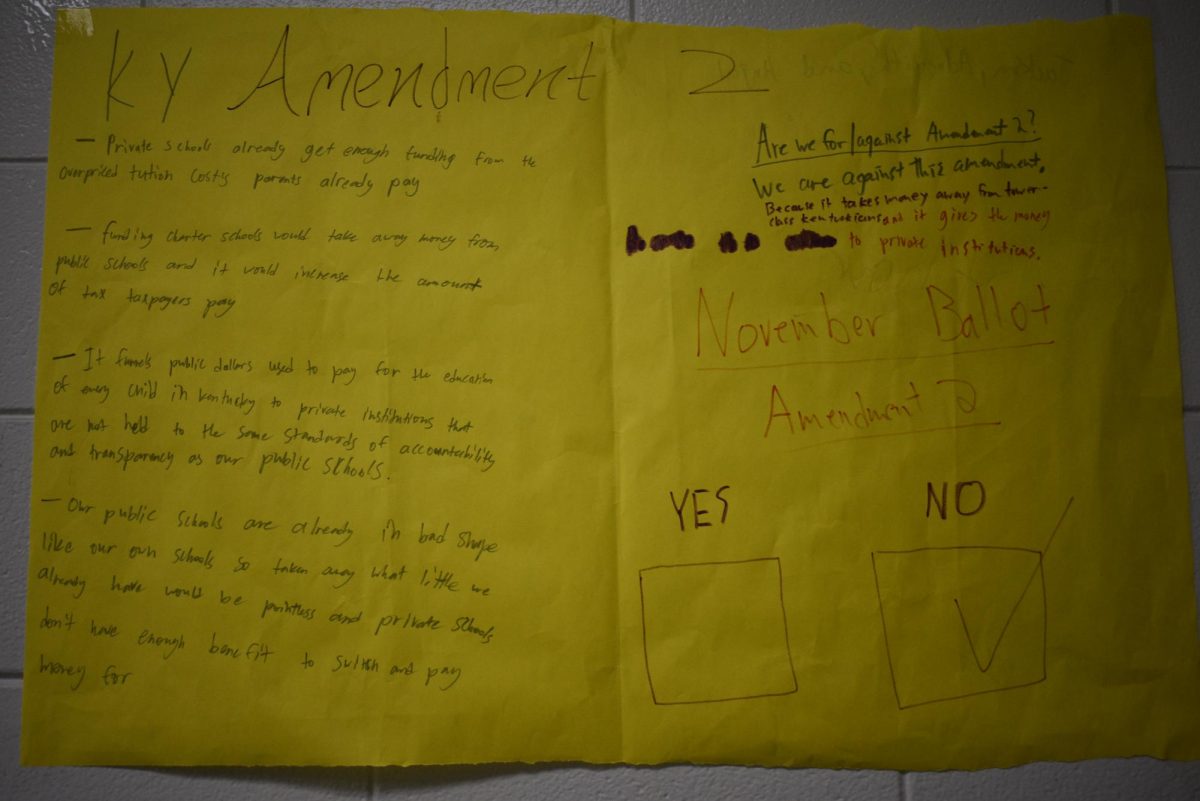 Students have displayed posters in the halls informing HC about Amendment 2.