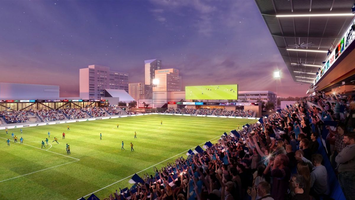 The Lexington Pro Soccer team's new stadium brings fans together for exciting matches.  