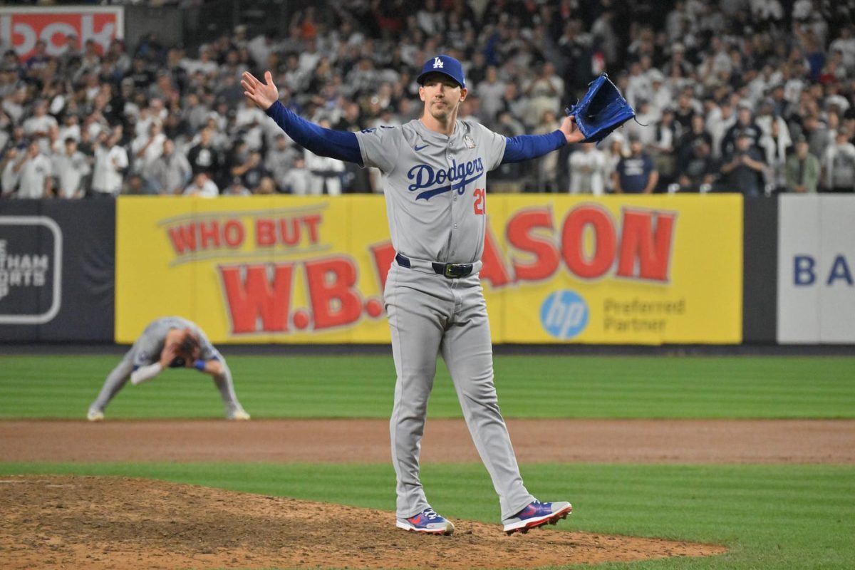 Walker Buehler celebrates after helping his team win the World Series.