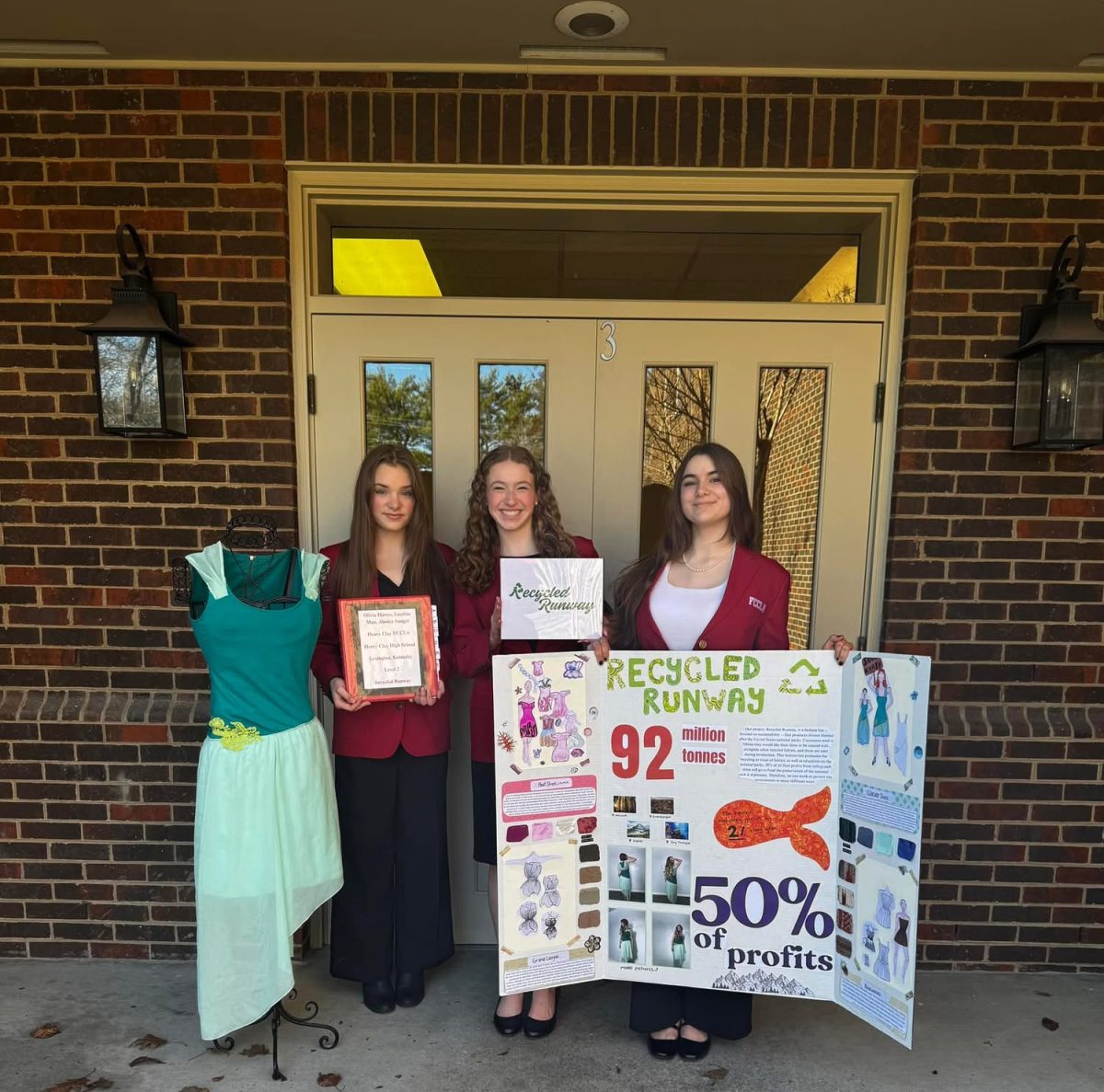 FCCLA members Ainsely Sanger, Emaline Mau, and Olivia Hawes competed together in Fashion Design at the Regional STAR Events.