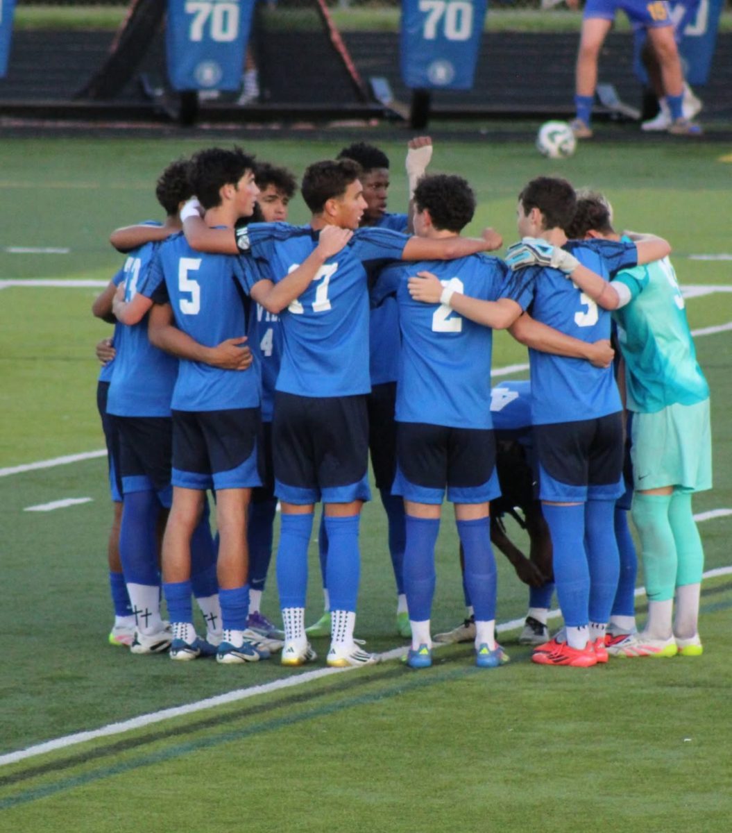 The starting eleven getting ready to play Lafayette.