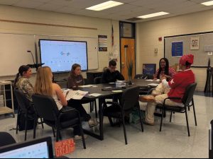 Students attending an in-school college visits.