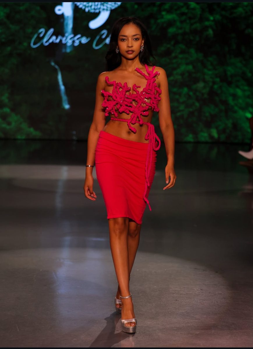 Clarisse Celeste’s collection showcased a variety of bright colors and interesting textures at NYFW.