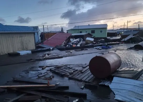 Typhoon takes out small Alaskan villages. 