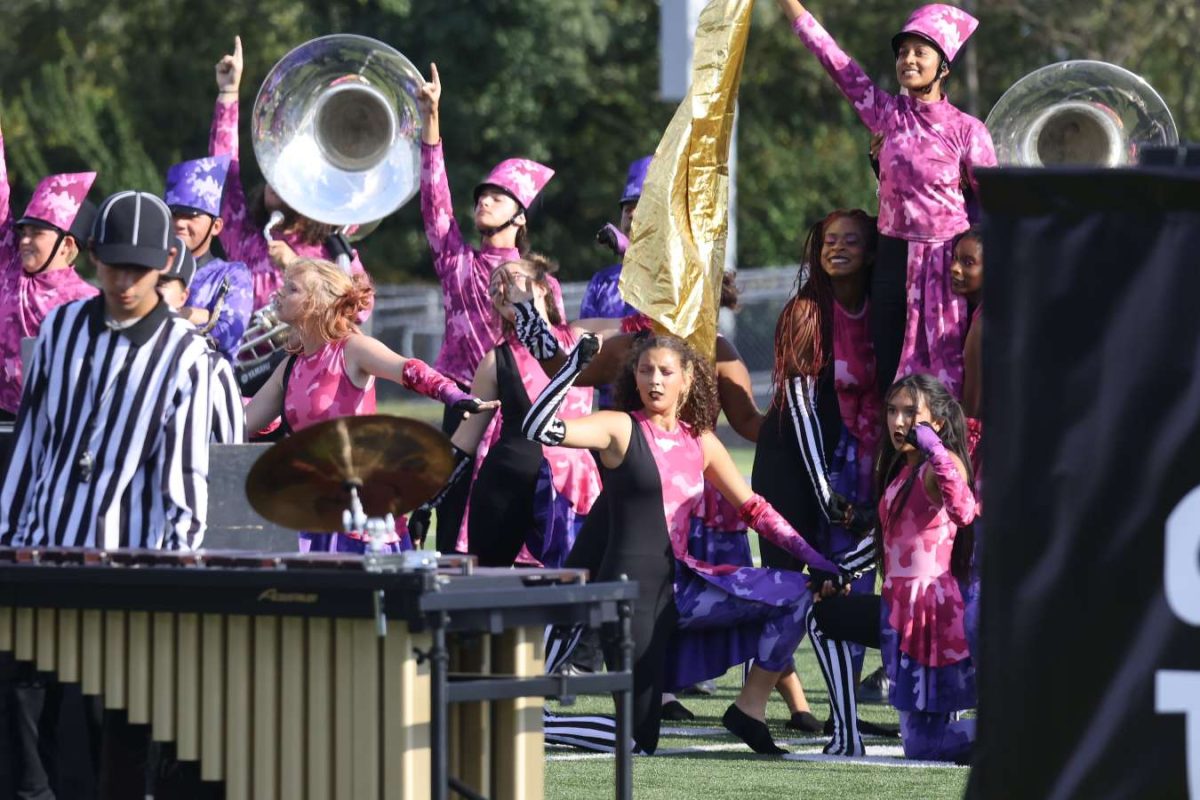 This is an image of the marching band performing "Capture the Flag."