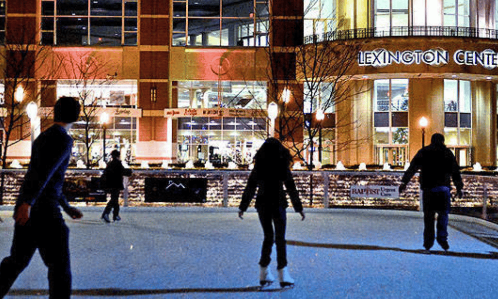 The ice skating rink downtown reopens for the holidays. 
