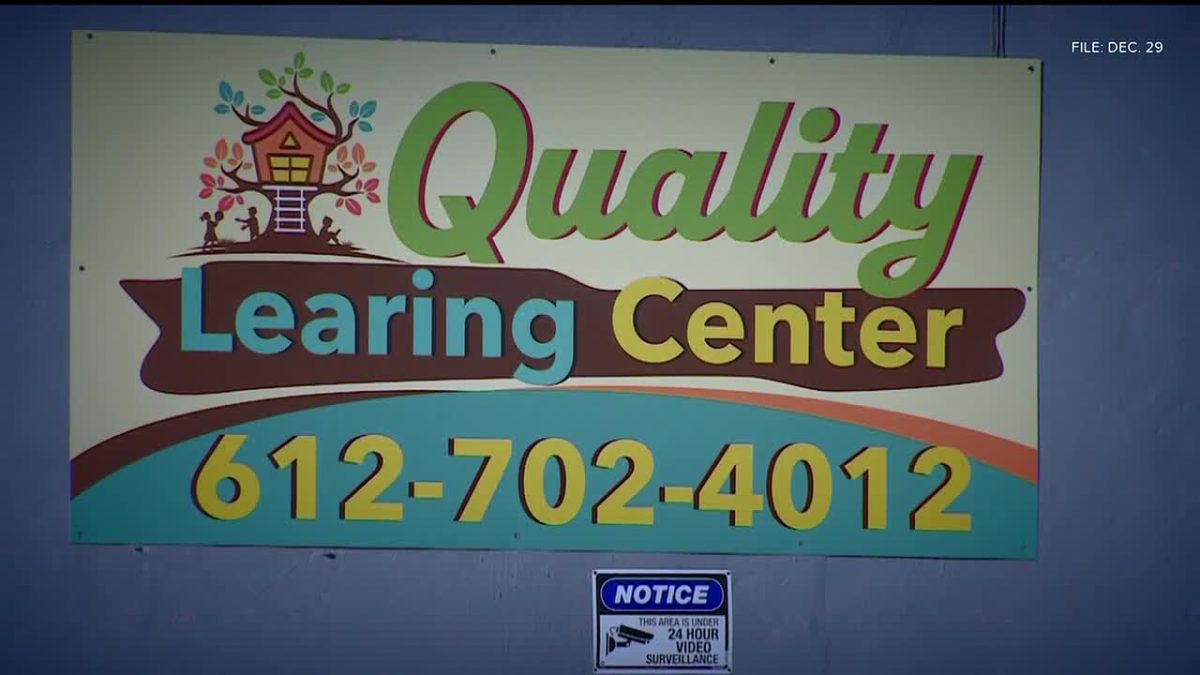 The Quality Learning Center, whose sign contained a typo that has since been corrected, received $1.9 million from Minnesota's Child Care Assistance Program in the previous fiscal year.
